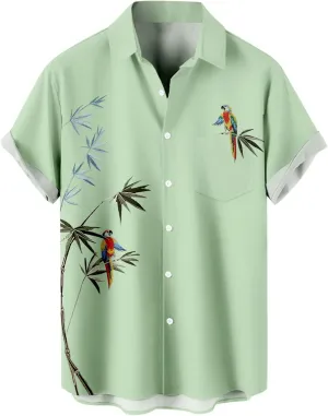 Hawaiian Shirts for Men Button Down Vintage Casual Short Sleeve Fashion Breathable Tropical Beach Tops