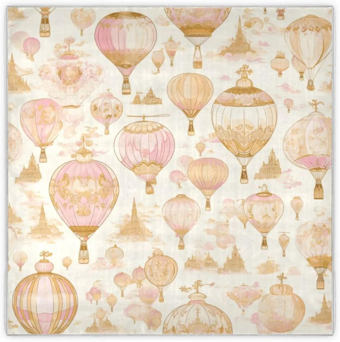Hot Balloon Rose Gold silk scarf 35" pashminas Long and large shawl wraps for women for head bufanda para mujer elegante