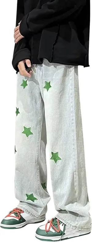 Jeans for Men Skinny Stretch Loose Fit Straight Leg Jeans Hip Hop Comfortable Flexible Denim Pants Hip Hop Streetwear