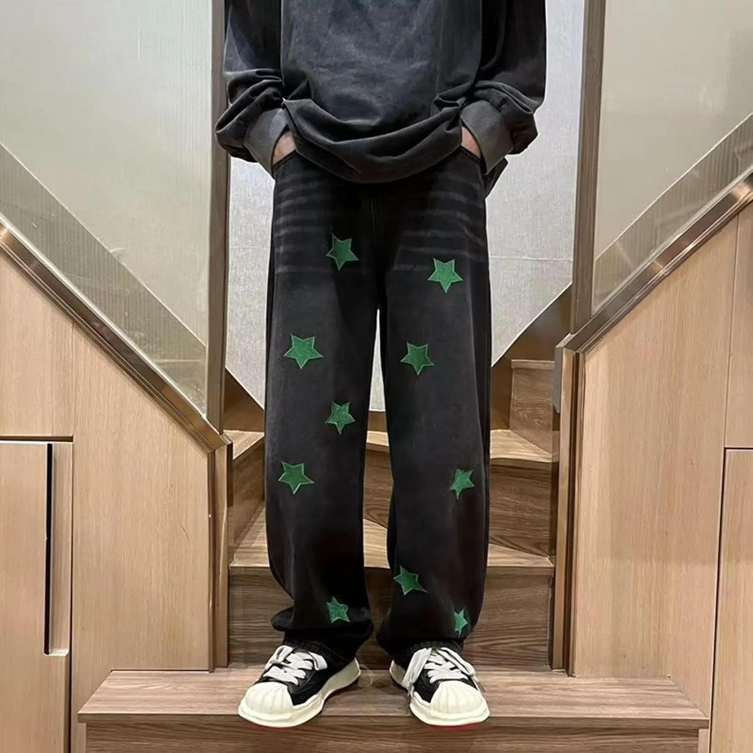 Jeans for Men Skinny Stretch Loose Fit Straight Leg Jeans Hip Hop Comfortable Flexible Denim Pants Hip Hop Streetwear