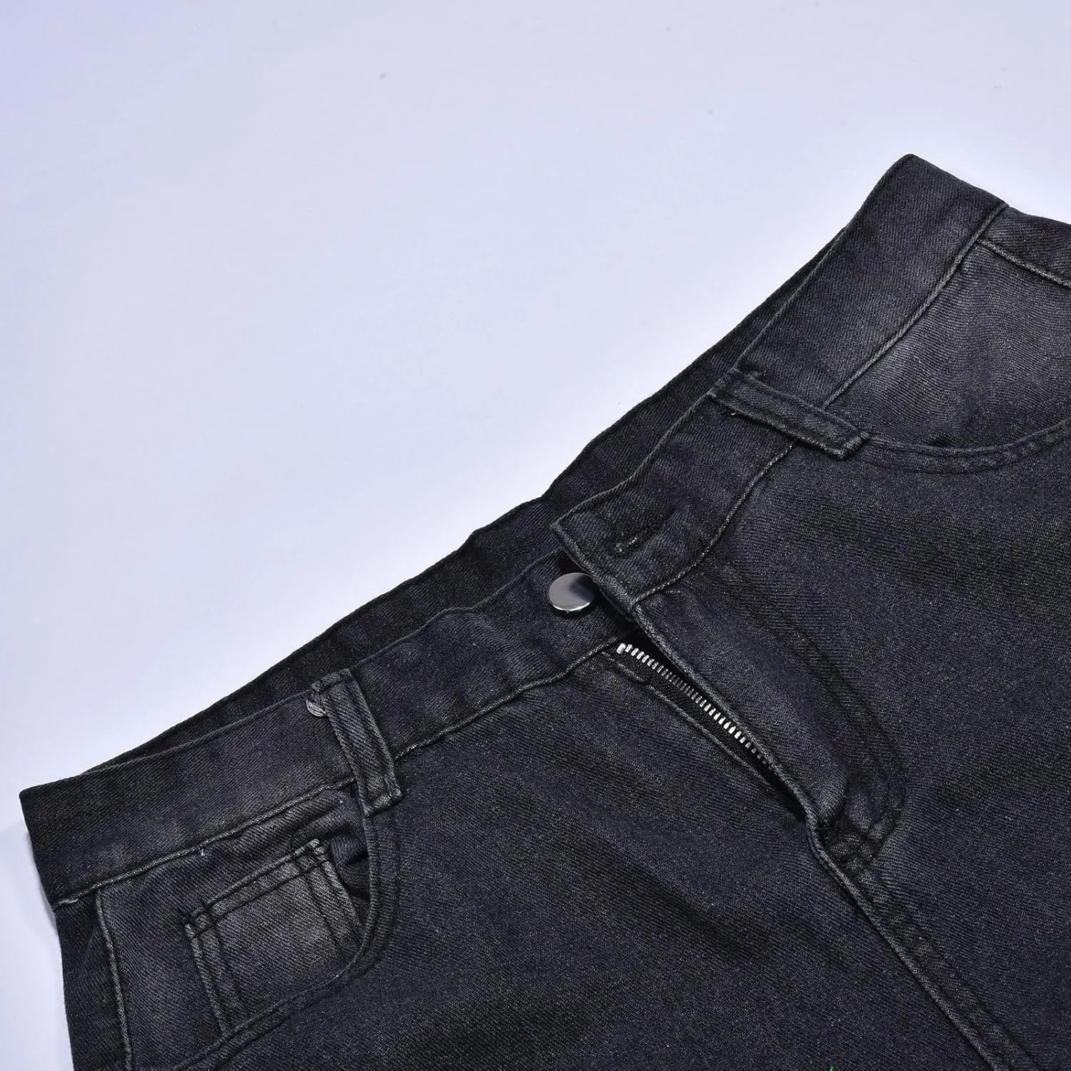Jeans for Men Skinny Stretch Loose Fit Straight Leg Jeans Hip Hop Comfortable Flexible Denim Pants Hip Hop Streetwear