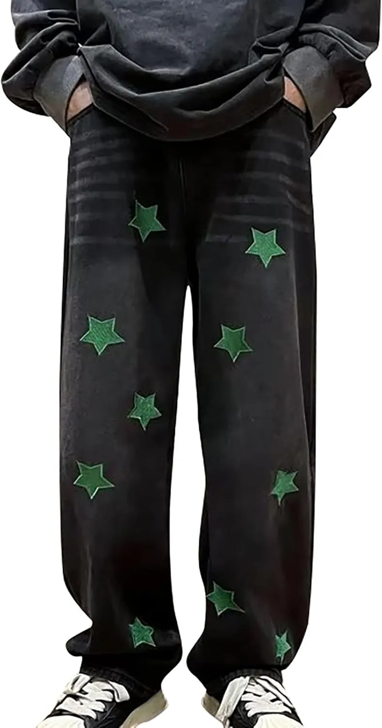 Jeans for Men Skinny Stretch Loose Fit Straight Leg Jeans Hip Hop Comfortable Flexible Denim Pants Hip Hop Streetwear