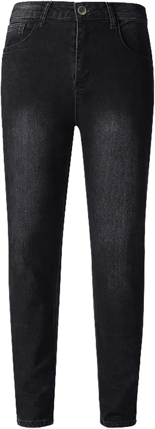 Jeans for Men Stretch Fit High Waisted Jeans Harem Joggers Pants Fashion Trousers Classic 5 Pocket Streetwear