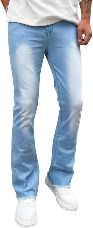 Jeans for Men Stretch Fit Loose Fit Straight Leg Jeans Comfortable Flexible Denim Pants Skinny Hip Hop Streetwear