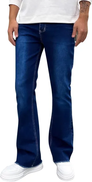 Jeans for Men Stretch Fit Loose Fit Straight Leg Jeans Comfortable Flexible Denim Pants Skinny Hip Hop Streetwear
