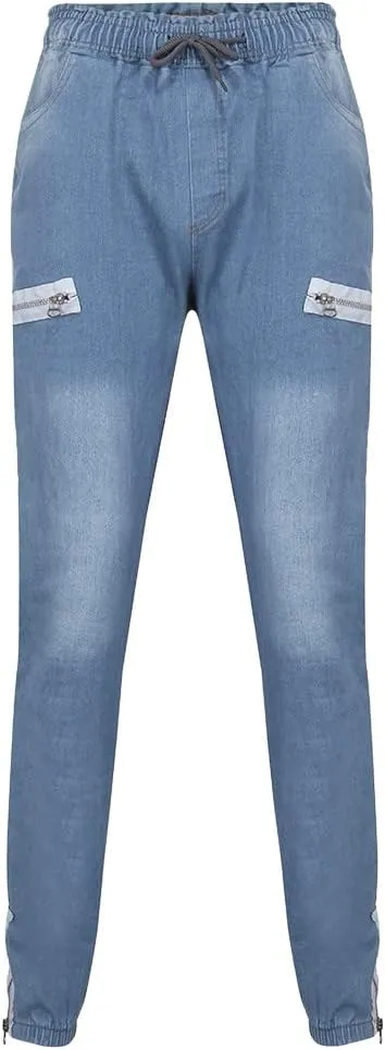Jeans for Men Stretch Fit Ripped Distressed Jeans Slim Fit Casual Long Denim Pants Tapered Trousers with Pocket