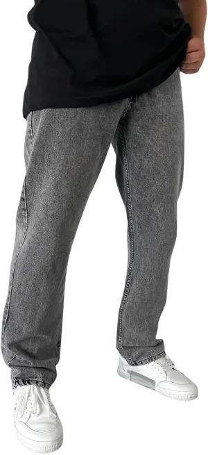 Jeans Pants for Men Slim Fit Classic Vintage Straight Wide Leg Denim Pants Baggy Jeans Trousers Mulit Pockets