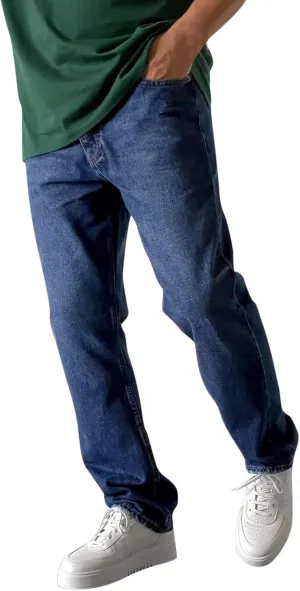 Jeans Pants for Men Slim Fit Classic Vintage Straight Wide Leg Denim Pants Baggy Jeans Trousers Mulit Pockets