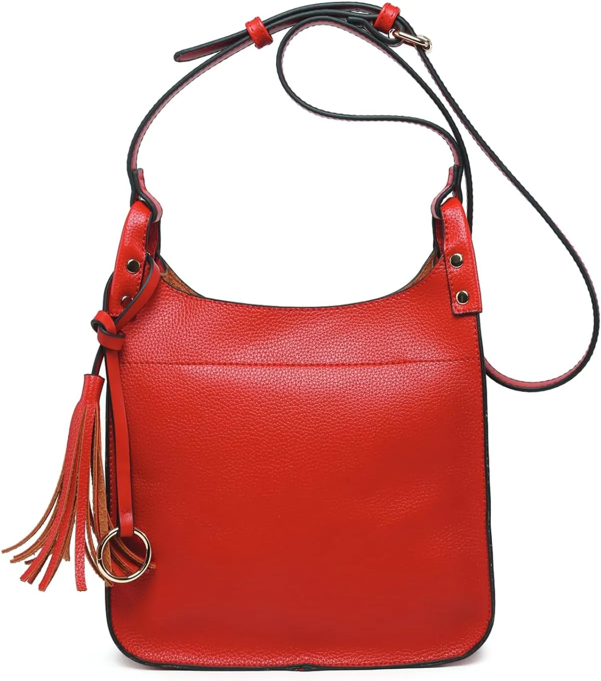 JEN & CO. Lucinda Square Crossbody Bags for Women Vegan Leather Purses Adjustable Strap Shoulder Handbags with Tassel