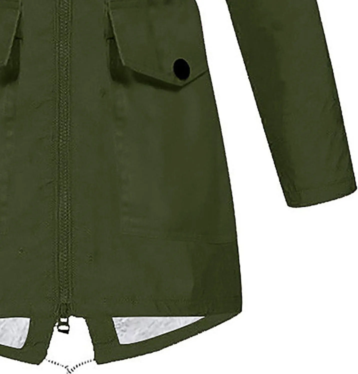 JEsilunmaMY Waterproof Fleece Lined Raincoat for Women Solid Color Outdoor Windbreaker with Hood Outdoor Hiking Trench Coat