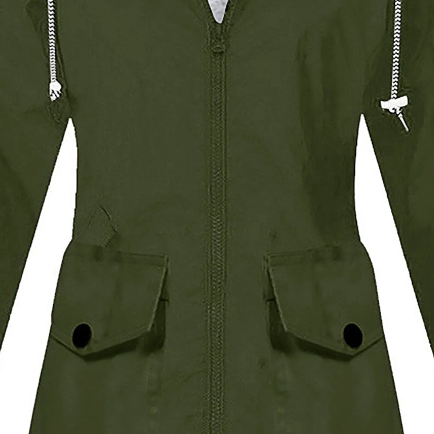 JEsilunmaMY Waterproof Fleece Lined Raincoat for Women Solid Color Outdoor Windbreaker with Hood Outdoor Hiking Trench Coat