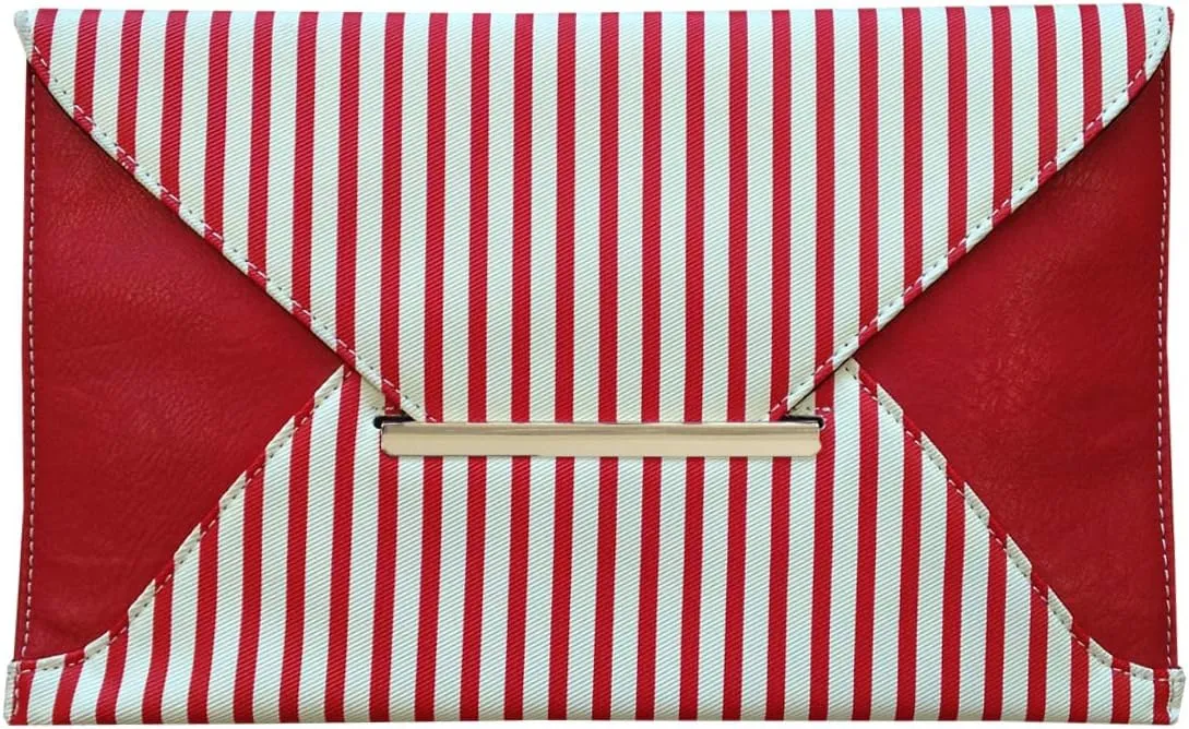 JNB Stone Accent Fabric Envelope Clutch