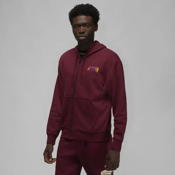 Jordan - Men - Flight MVP Full-Zip Hoodie - Cherrywood Red/Black