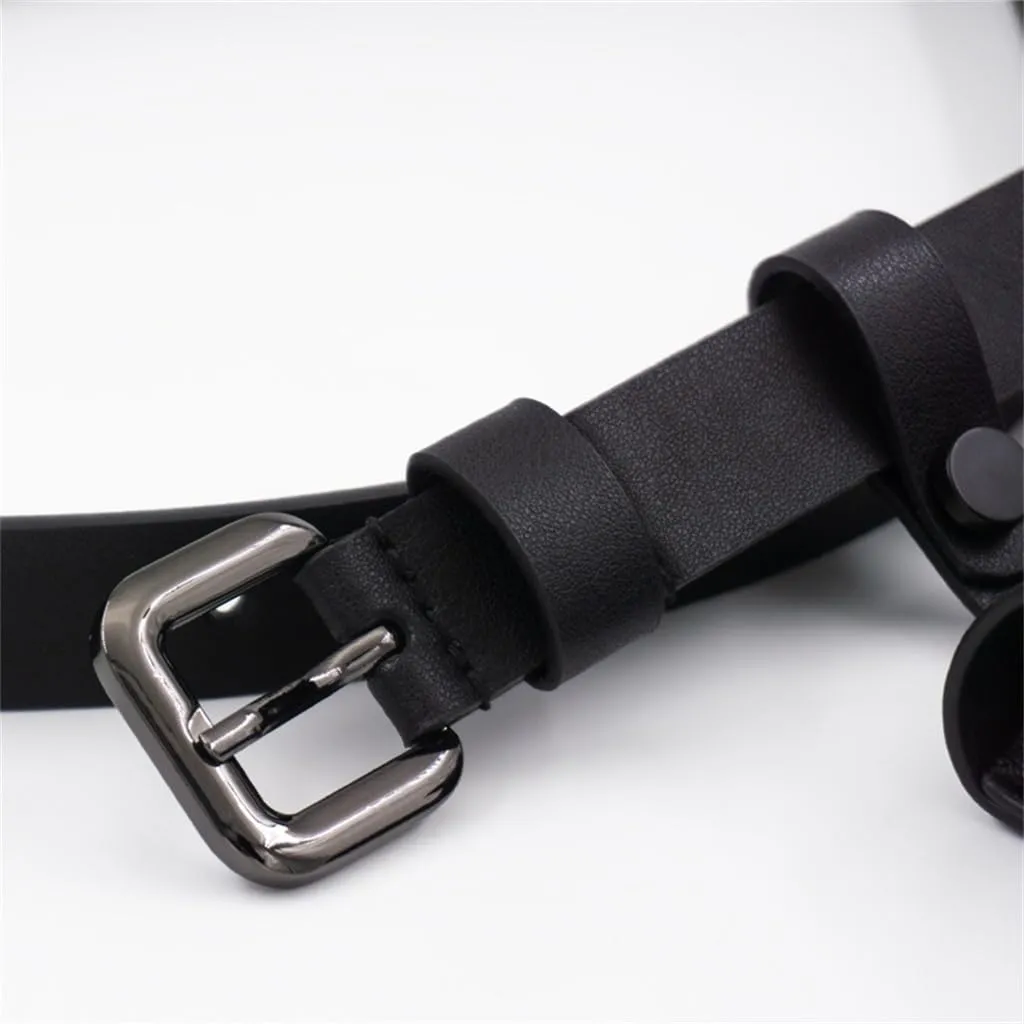 JSEIAJB Needle Buckle Women's Waist Bag, Leather Strap, Decorative Dress, Thin Waistband, Bag Strap
