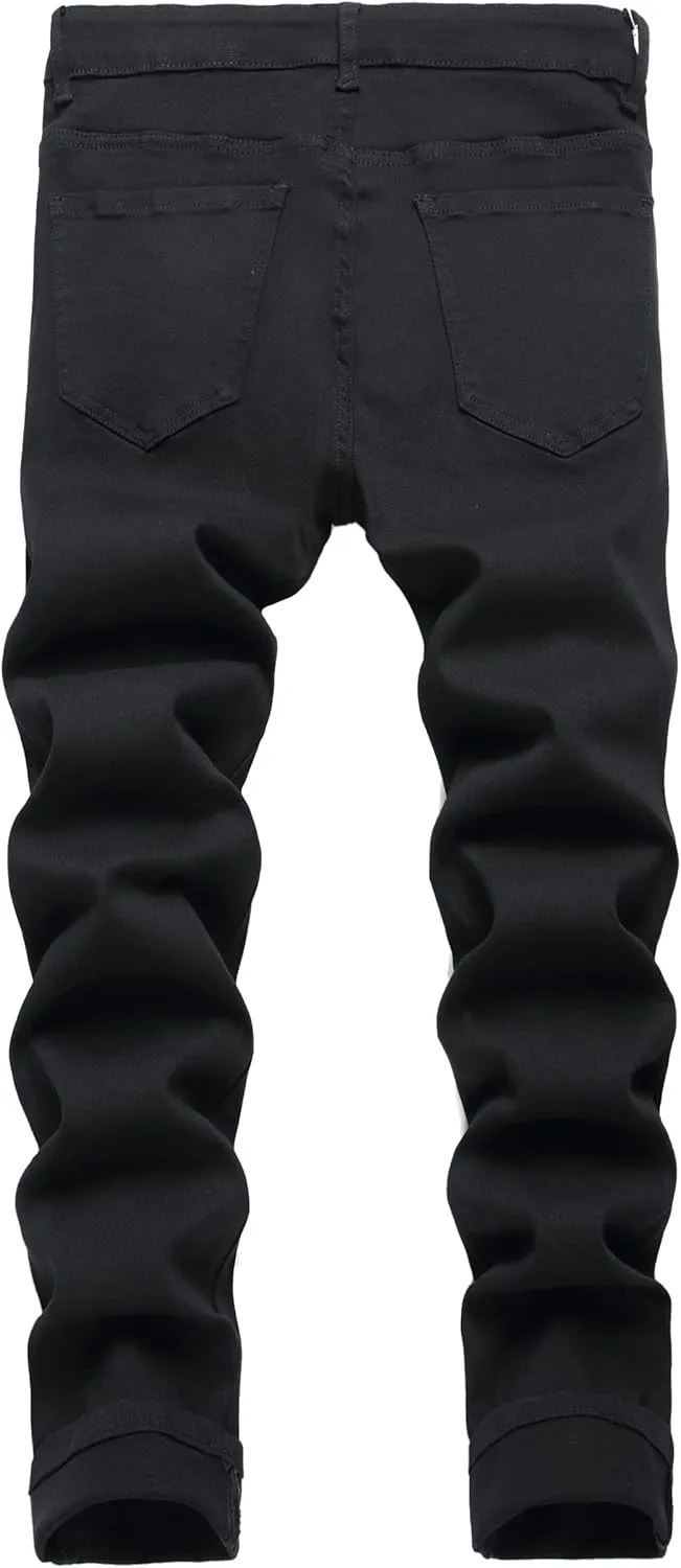 JUNBAOSS Men's Slim Fit Jeans Stretch Ripped Skinny Jeans for Men, Fashion Straight Leg Comfort Flex Waist Casual Pants