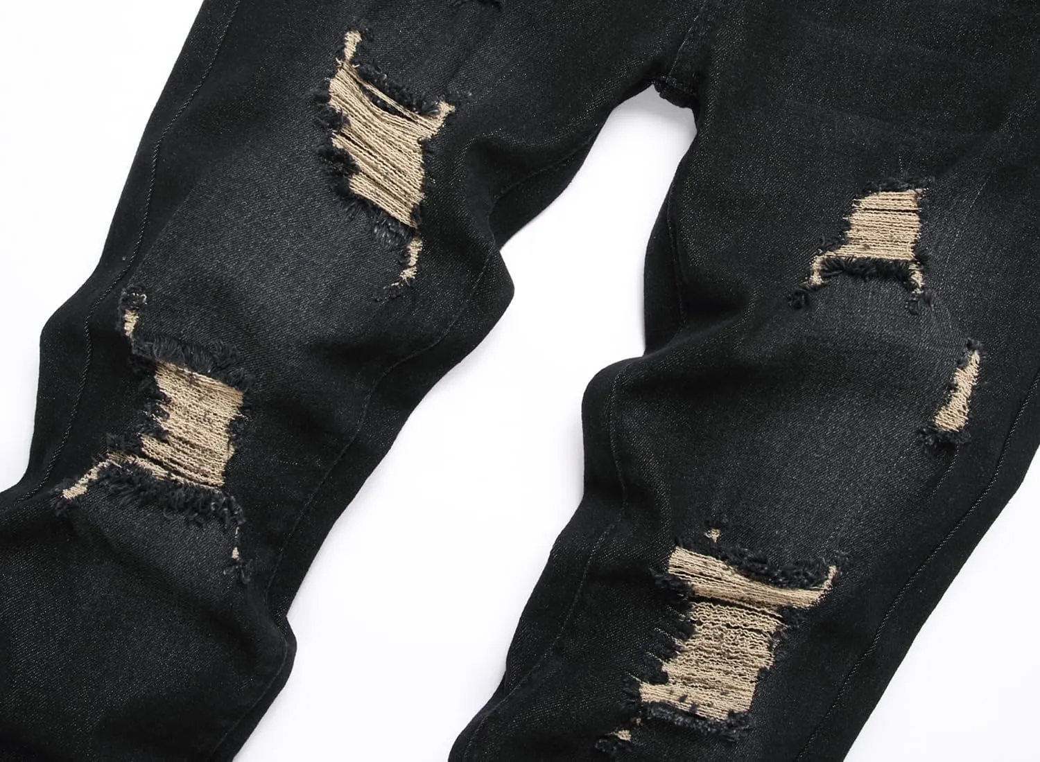 JUNBAOSS Men's Slim Fit Stretch Jeans Ripped Skinny Jeans for Men, Fashion Distressed Straight Comfort Flex Waist Pants