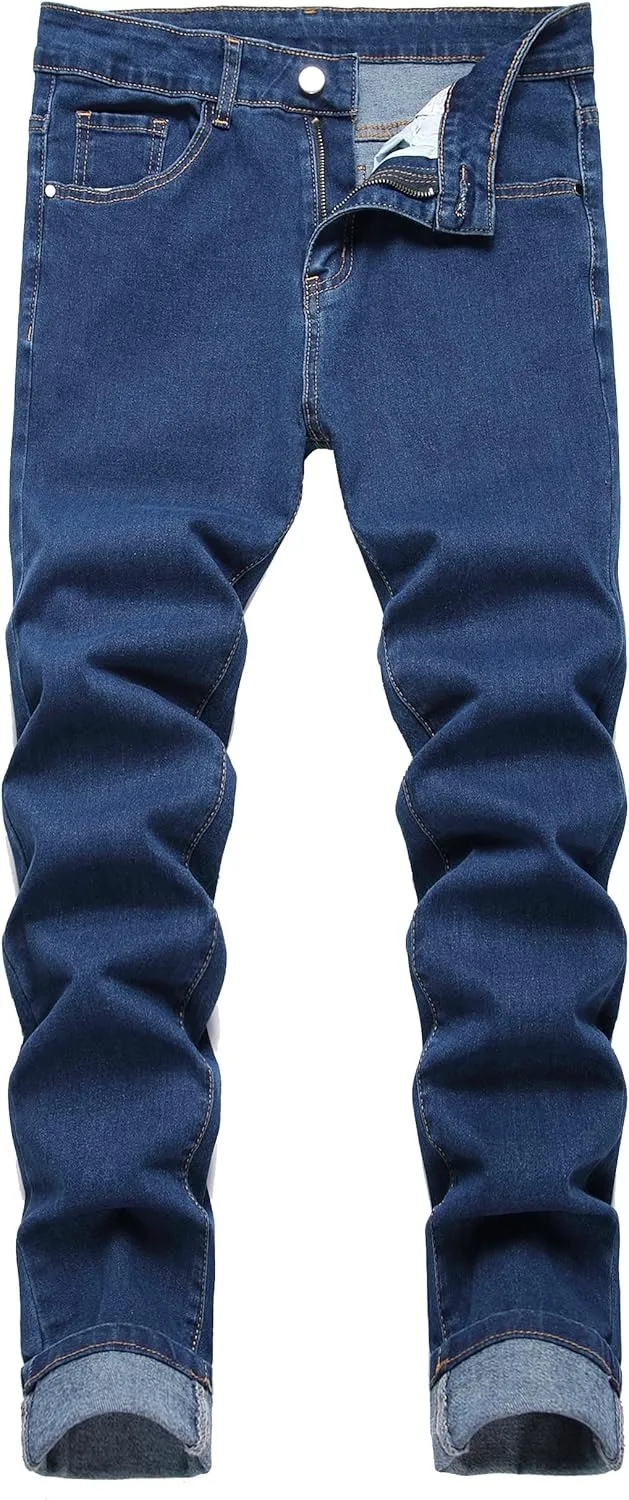 JUNBAOSS Men's Slim Fit Stretch Jeans Ripped Skinny Jeans for Men, Fashion Distressed Straight Comfort Flex Waist Pants