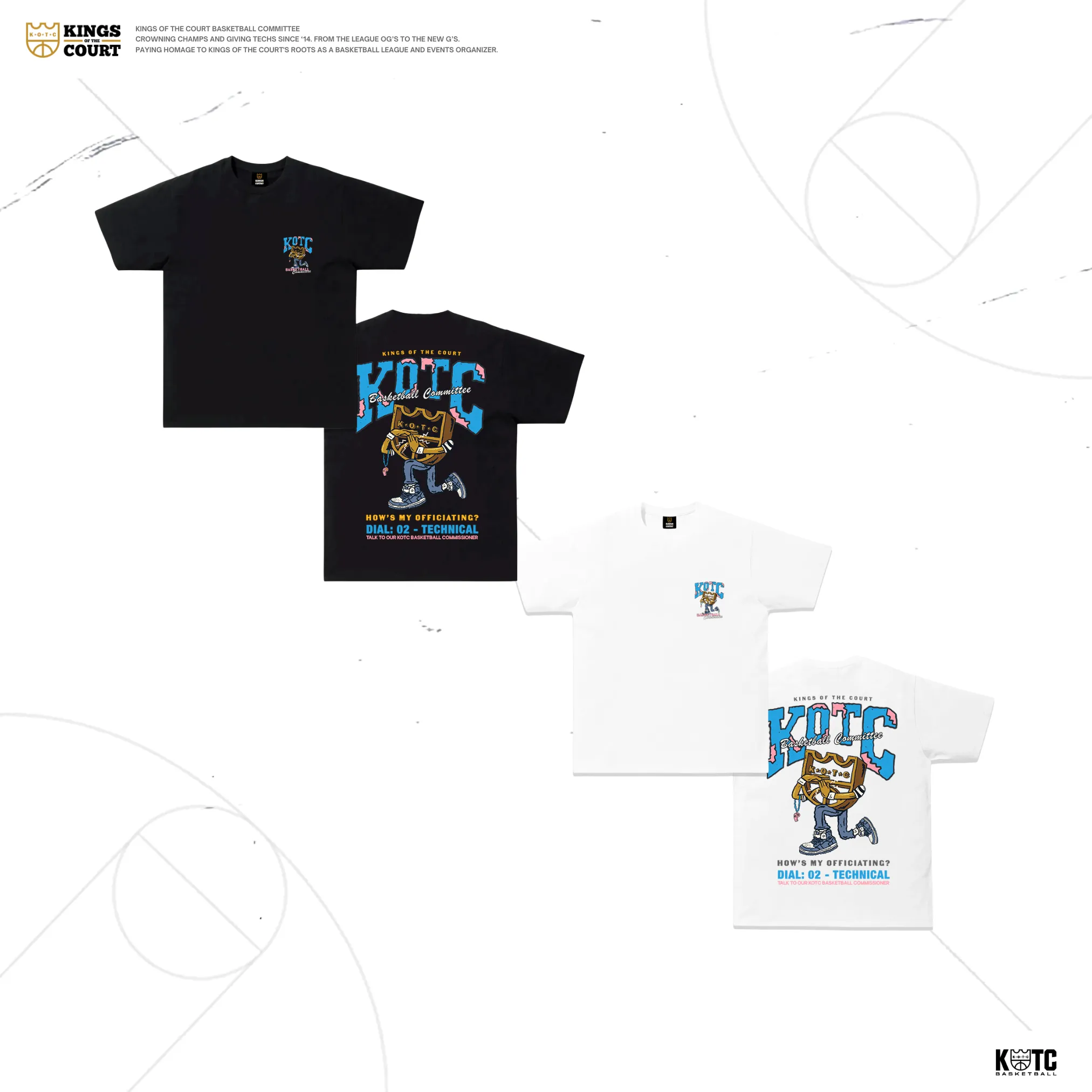 Kings of the Court KOTC Basketball Committee T-Shirt for Men