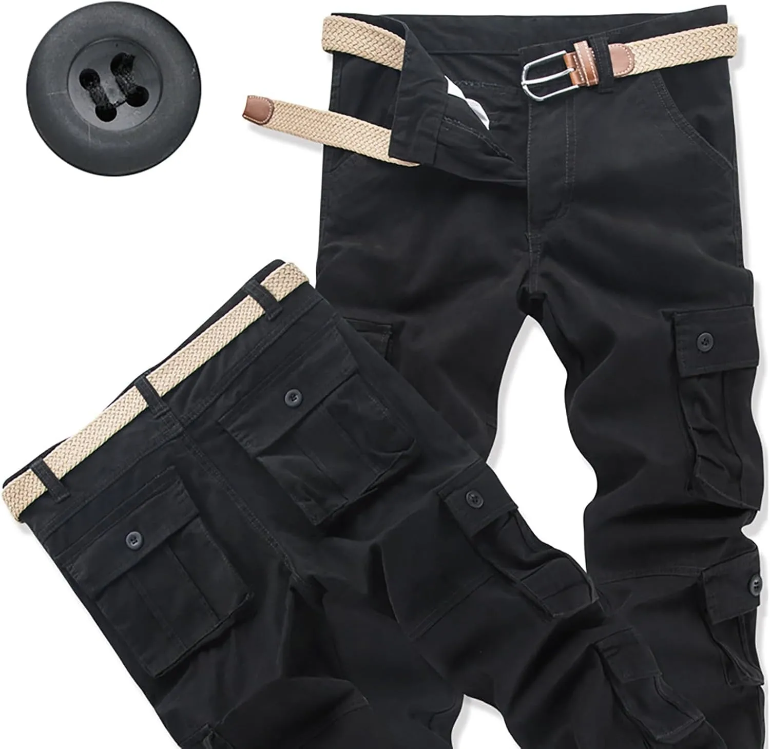 Knit Casual Pants for Men Men's Solid Color and Windproof and Rainproof Pants Winter Warm Training Active Track