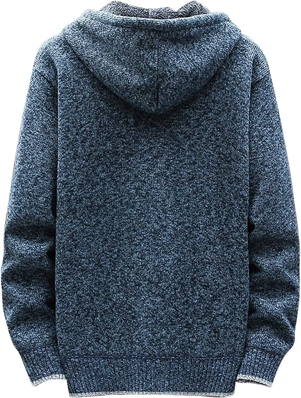 Knit Hoodies For Men Cardigan Sweaters Full Zip Hooded Sweatshirts Fleece Lined Sweater Jackets With Pockets