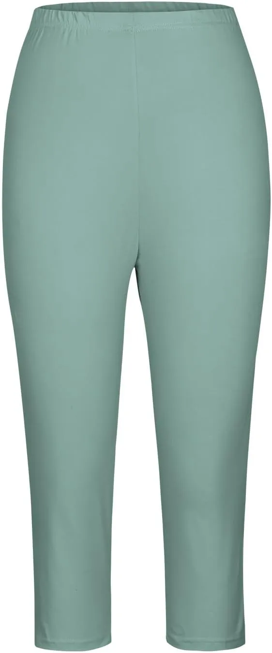 Lace Cropped Trousers for Women 3/4 Length Pants Ladies High Waist Cropped Leggings Lounge Yoga Pants Beach Trousers