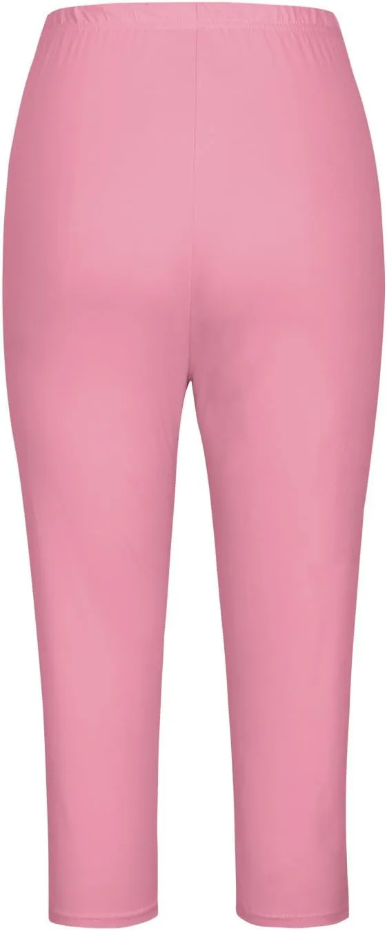 Lace Cropped Trousers for Women 3/4 Length Pants Ladies High Waist Cropped Leggings Lounge Yoga Pants Beach Trousers