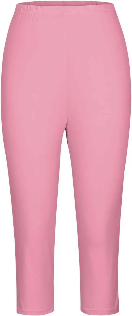 Lace Cropped Trousers for Women 3/4 Length Pants Ladies High Waist Cropped Leggings Lounge Yoga Pants Beach Trousers
