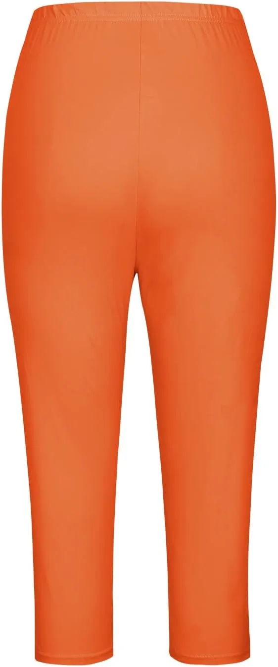 Lace Cropped Trousers for Women 3/4 Length Pants Ladies High Waist Cropped Leggings Lounge Yoga Pants Beach Trousers