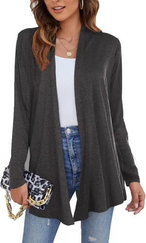 Ladlop Women's Lightweight Open Front Cardigans Long Sleeve Casual Soft Drape Fall Cardigan