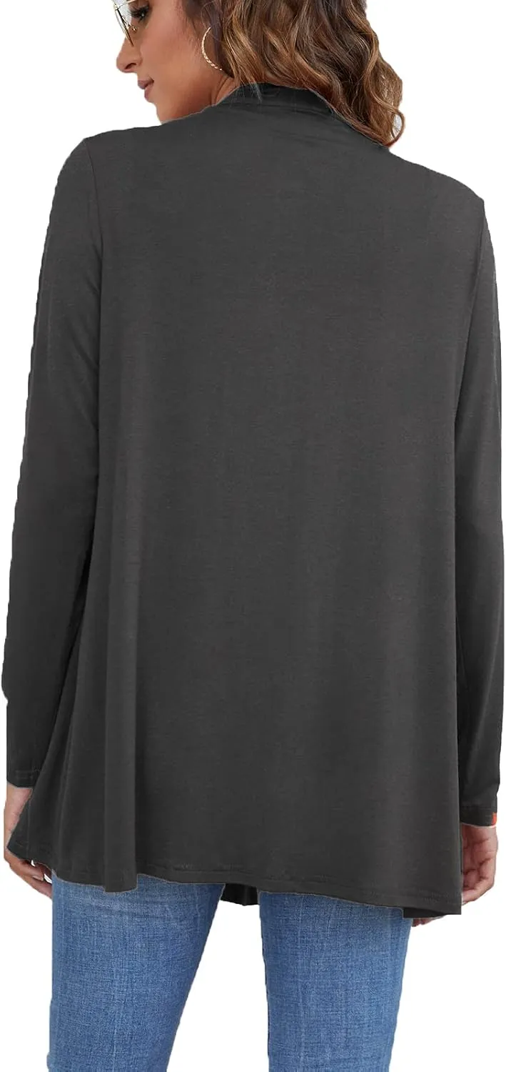 Ladlop Women's Lightweight Open Front Cardigans Long Sleeve Casual Soft Drape Fall Cardigan