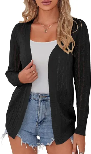 LIENRIDY Women's Cardigans Lightweight Long Sleeve Open Front Sweater Cardigan, S-XL