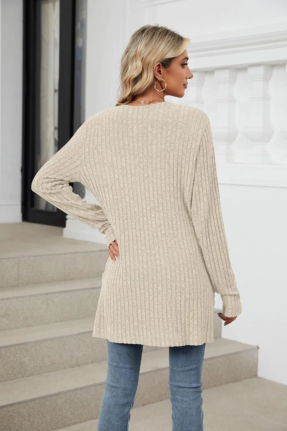 Lightweight Cardigans for Women Fashion Casual Oversized Long Sleeve Cardigan Sweater Loose Dressy Fall Holiday Tops