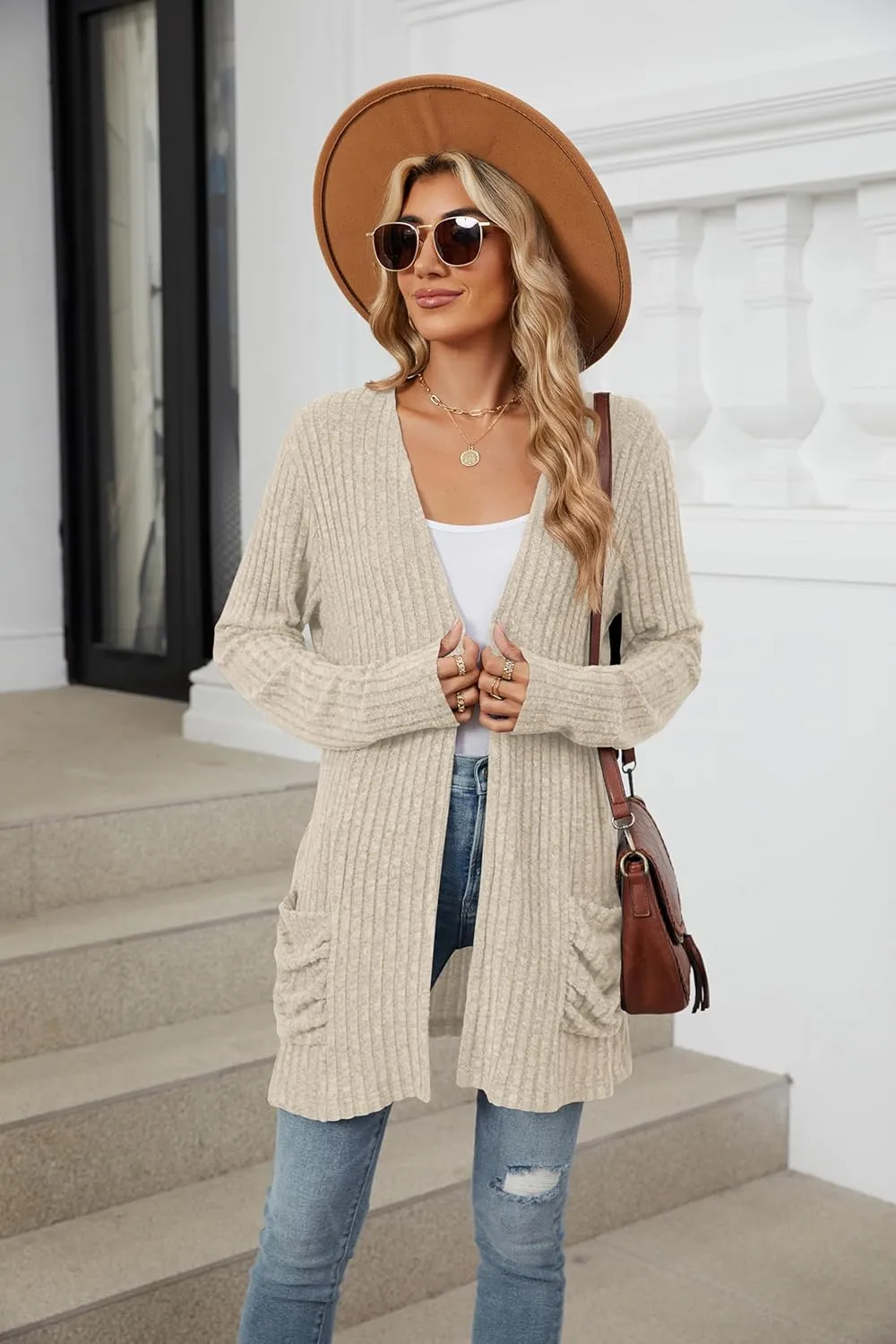 Lightweight Cardigans for Women Fashion Casual Oversized Long Sleeve Cardigan Sweater Loose Dressy Fall Holiday Tops