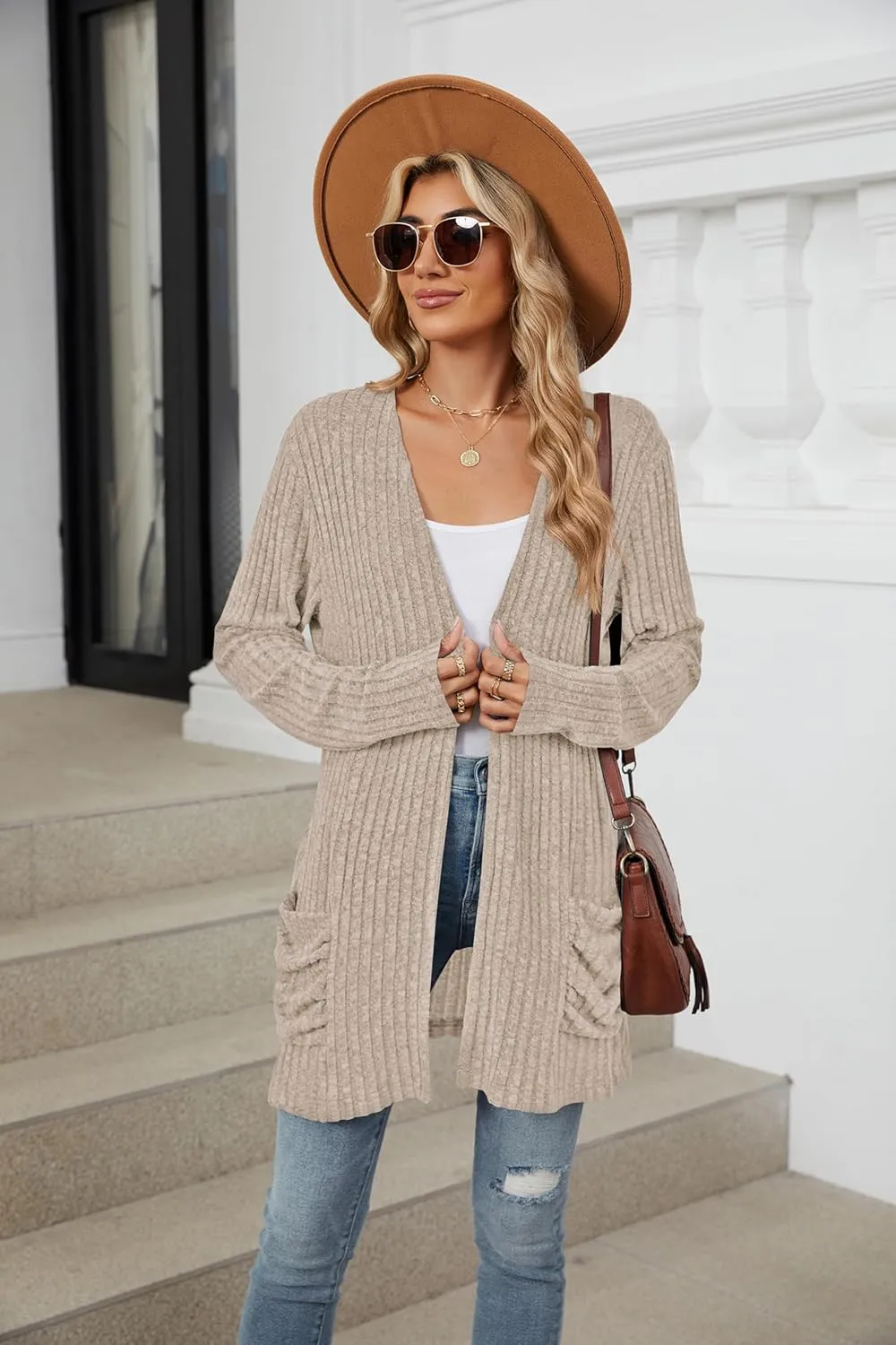 Lightweight Cardigans for Women Fashion Casual Oversized Long Sleeve Cardigan Sweater Loose Dressy Fall Holiday Tops