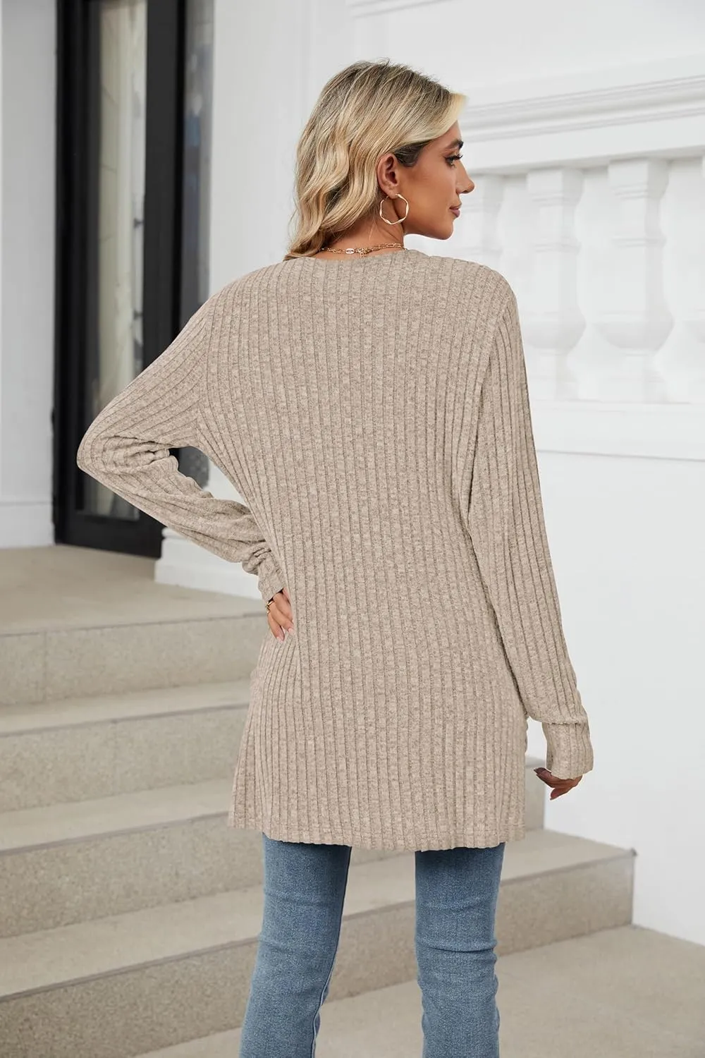 Lightweight Cardigans for Women Fashion Casual Oversized Long Sleeve Cardigan Sweater Loose Dressy Fall Holiday Tops