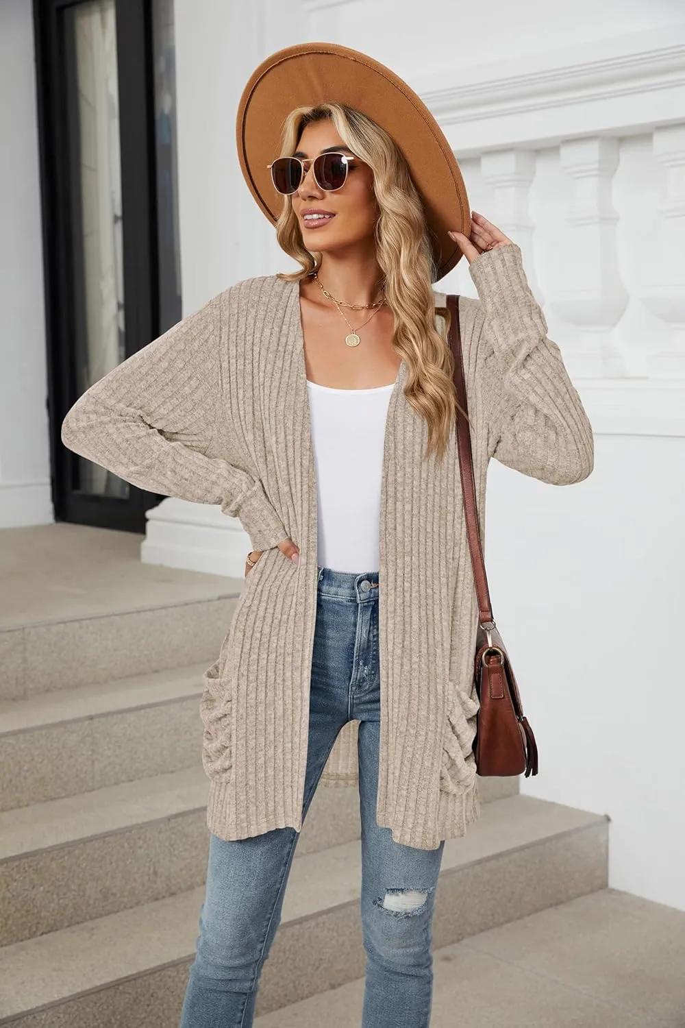 Lightweight Cardigans for Women Fashion Casual Oversized Long Sleeve Cardigan Sweater Loose Dressy Fall Holiday Tops