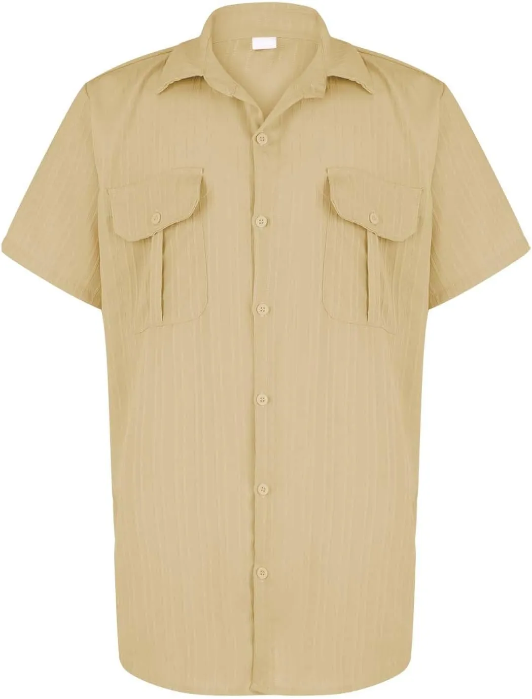 Linen Button Down Shirts for Men Casual Short Sleeve Loose Fit Hawaiian Shirt with Pockets Summer Trendy Beach Tops