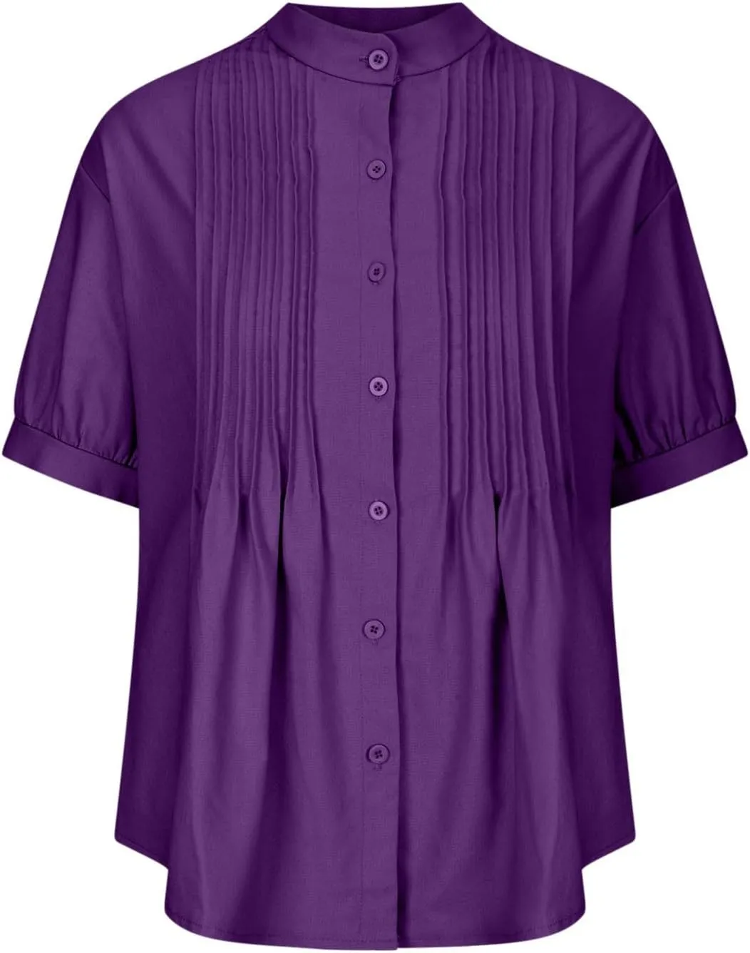 Linen Shirts for Women Casual Half Sleeve High Neck Blouses Casual Cotton Linen Lightweight Summer Boho Tops