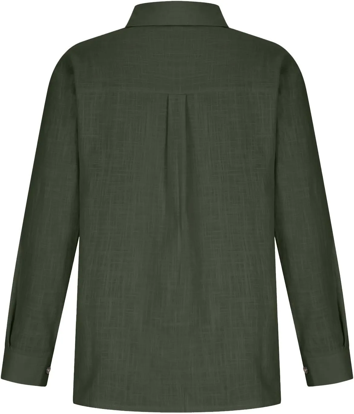 Linen Tops for Women Cotton Linen Button Down Shirt Casual Lightweight Long Sleeve Solid Colorloose Work Blouses