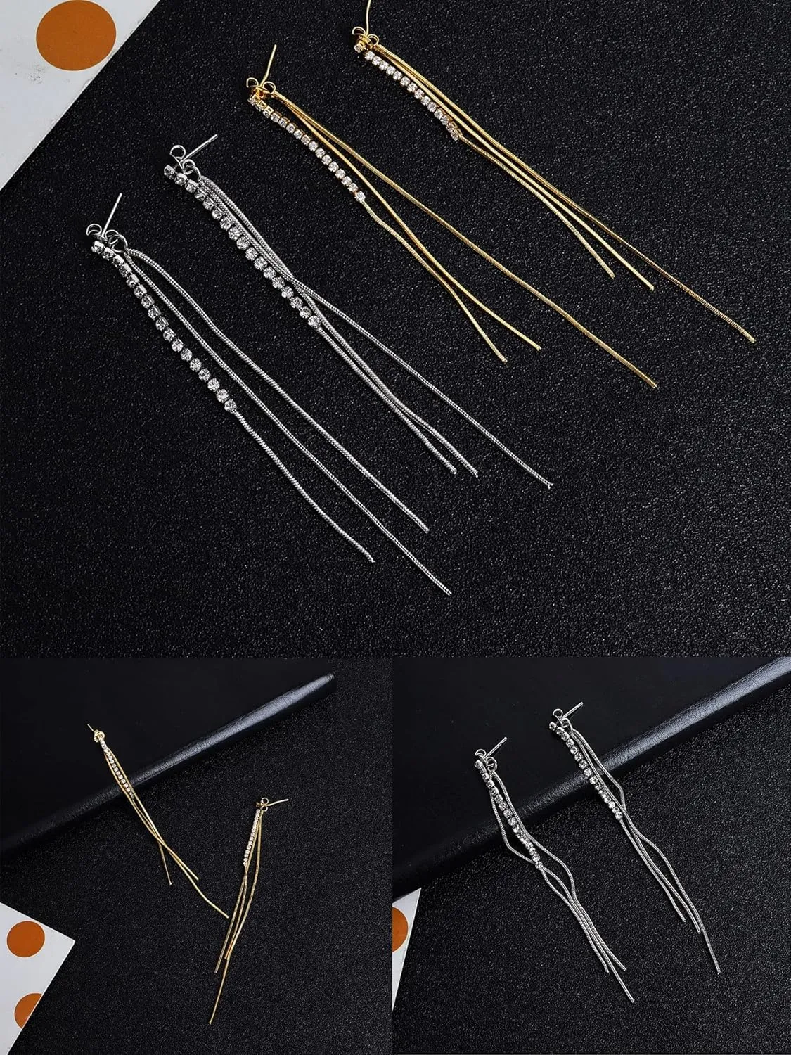 Long Tassel Dangle Earrings for Women Gold Long Threader Earrings Chain Drop Earrings