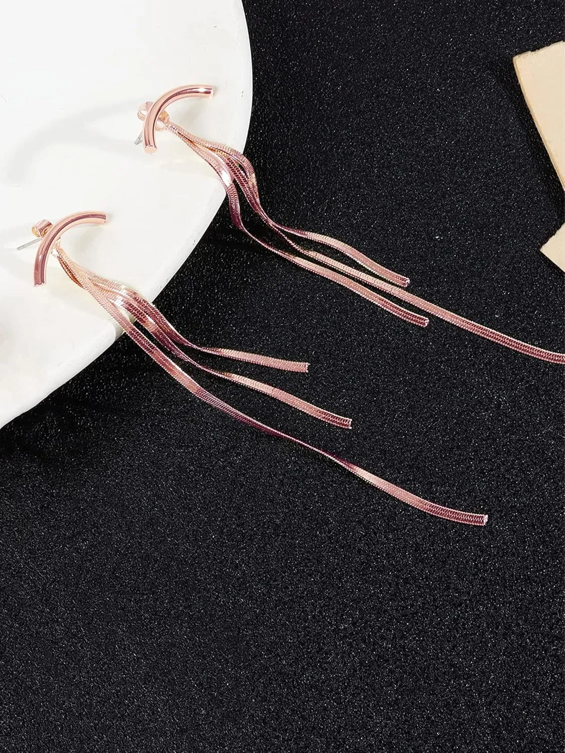 Long Tassel Earrings Gold Tassel Earrings for Women Gold Chain Drop Earrings Bride Earrings for Wedding Party New Year Jewelry Gifts