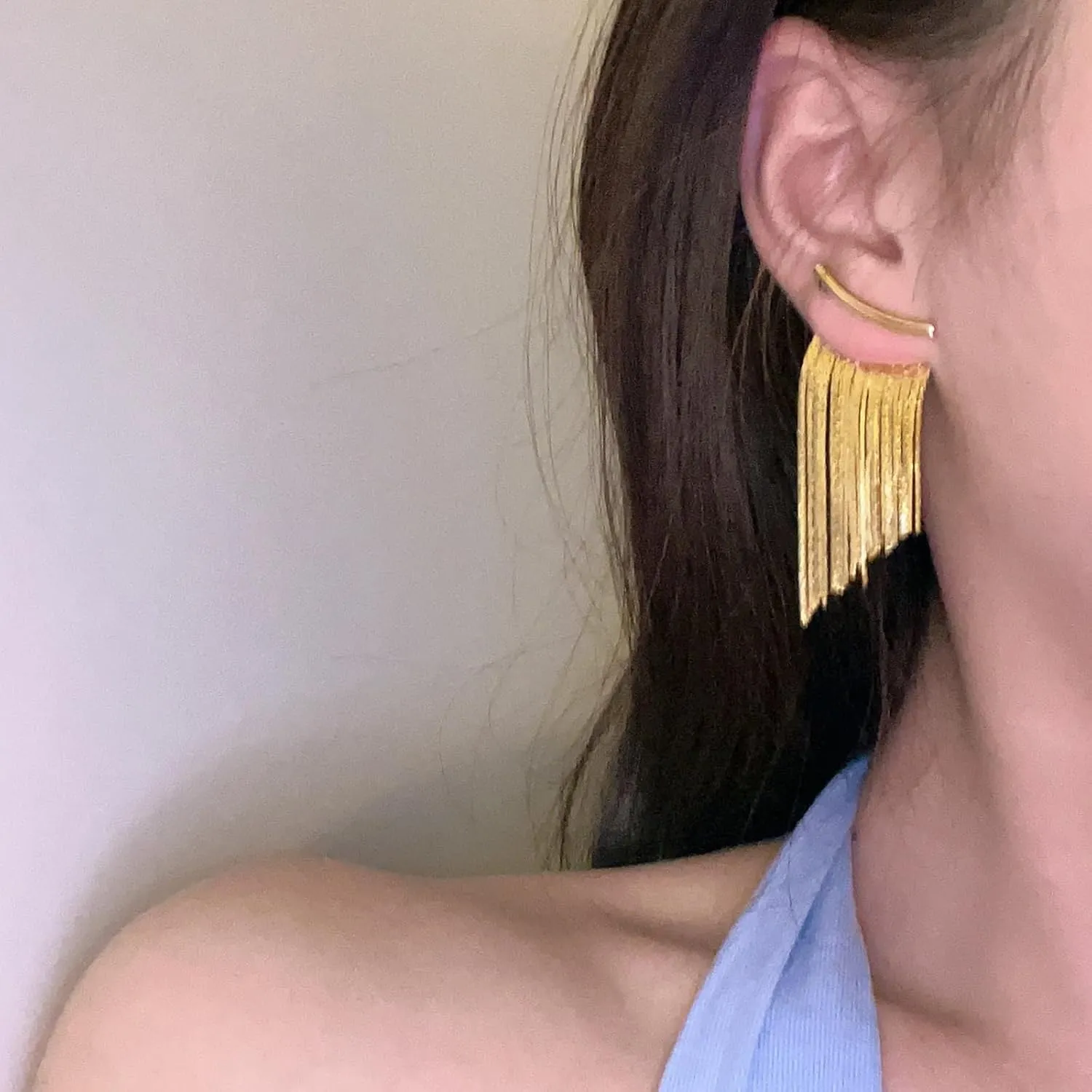 Long Tassel Earrings Gold Tassel Earrings for Women Gold Chain Drop Earrings Bride Earrings for Wedding Party New Year Jewelry Gifts