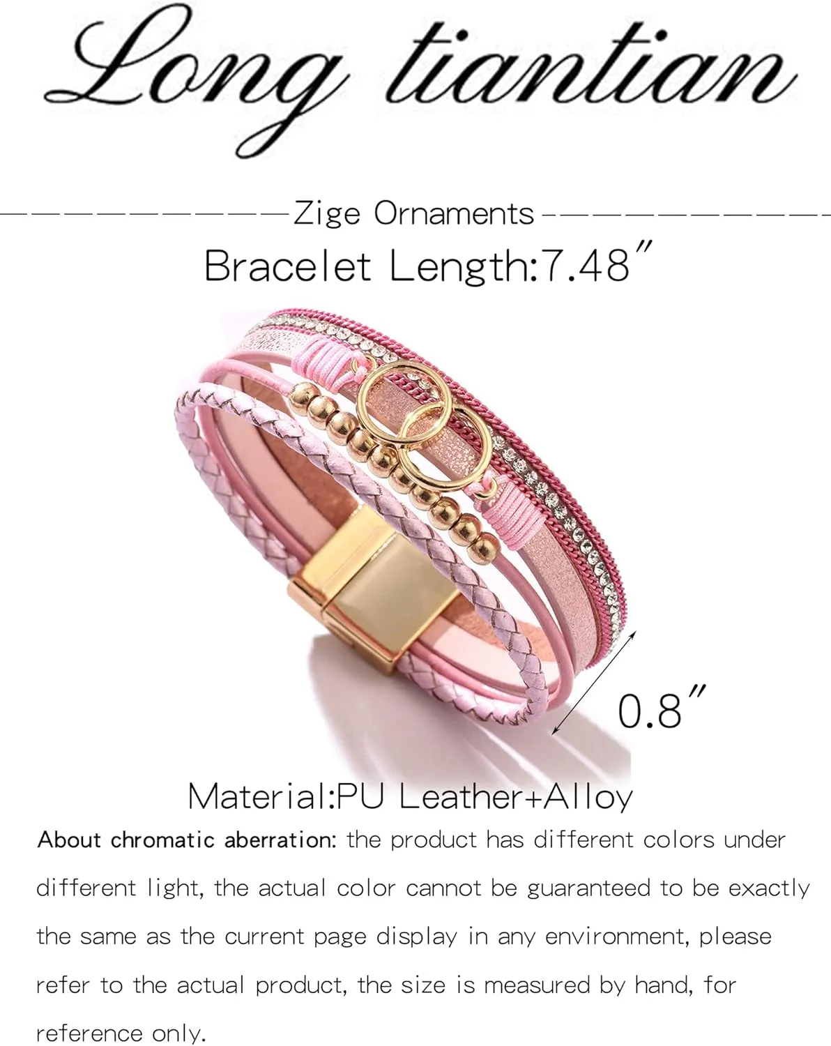 Long tiantian Heart Leather Bracelets for Women Stackable Layered Bangle Cuffs Boho Wrap Bracelets Boho Leather Jewelry Birthday Gifts for Women