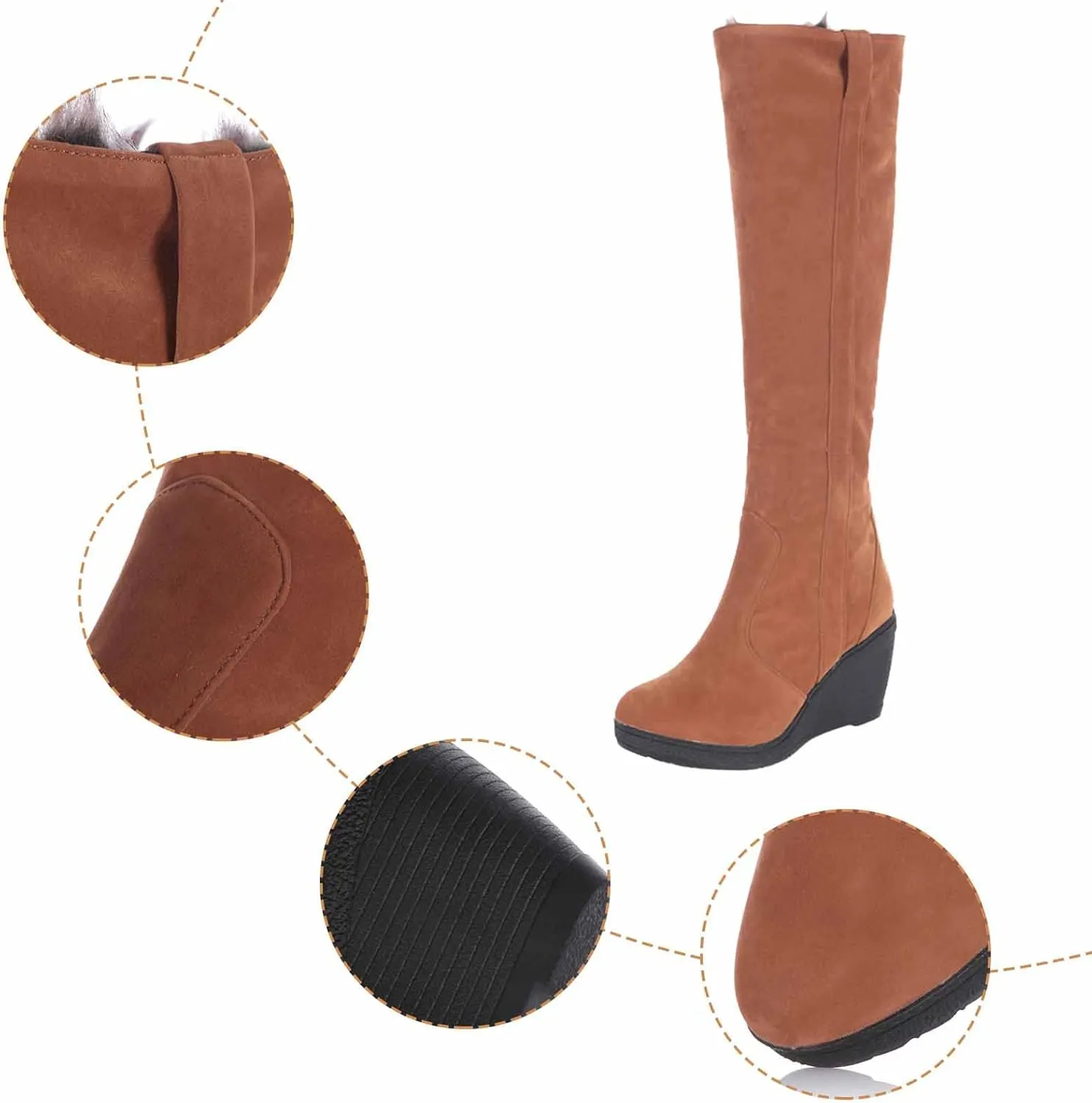 Long Winter Boots for Women Knee High Winter Snow Boots Women Size 11 Ladies Snow Boots Waterproof Chunky Heel Winter Boots for Women Botas De FrO Para Mujer