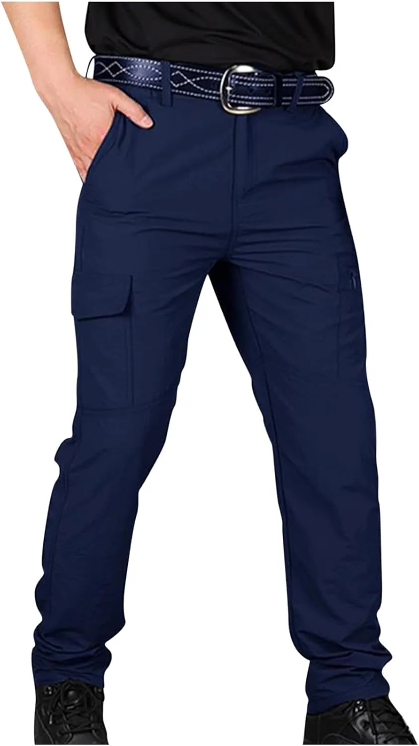 Men Cargo Pants Casual Outdoor Straight Leg Pants with Multiple Pockets Slim Fit Pants Fashion Trousers Hiking Pants