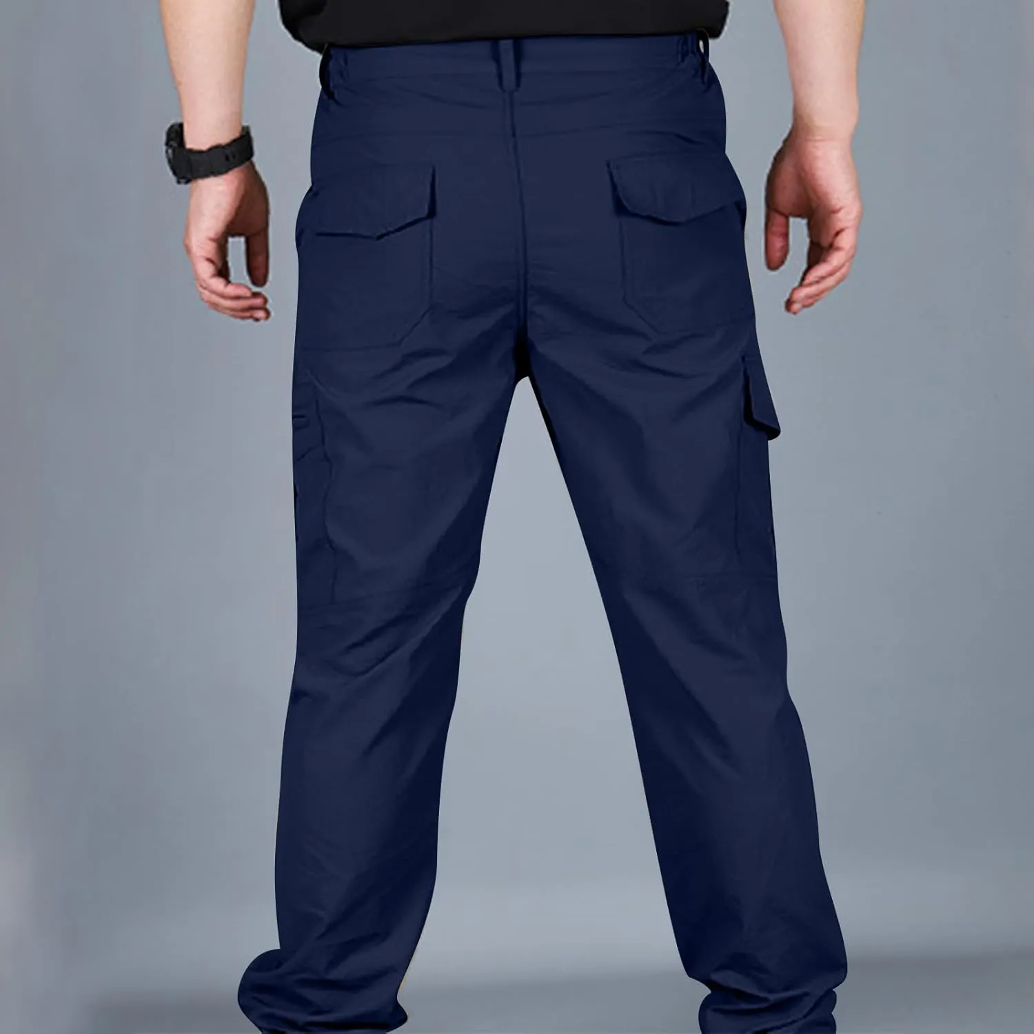 Men Cargo Pants Casual Outdoor Straight Leg Pants with Multiple Pockets Slim Fit Pants Fashion Trousers Hiking Pants