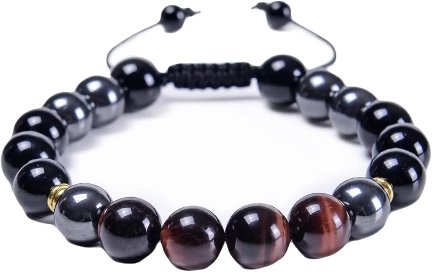 Mens Bracelet Men, Mens Woven Bracelets Crystal 10mm Natural Agate Tiger Eye Bead Vintage Jewelry for Womens Gifts