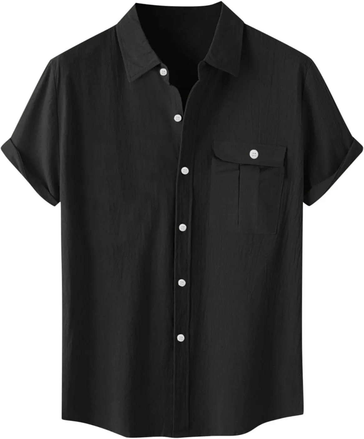 Men's Casual Cotton Linen Shirts Short Sleeve Button Down Shirt Summer Beach Tops Vacation Wedding Party Outfits