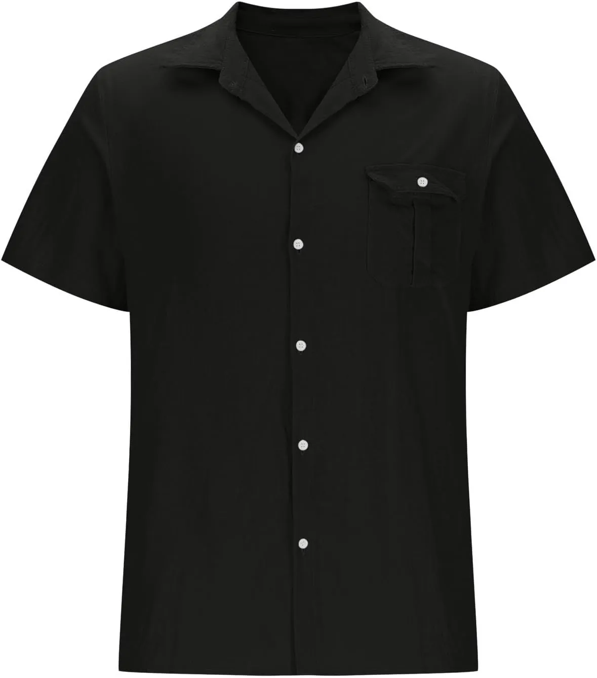 Men's Casual Cotton Linen Shirts Short Sleeve Button Down Shirt Summer Beach Tops Vacation Wedding Party Outfits