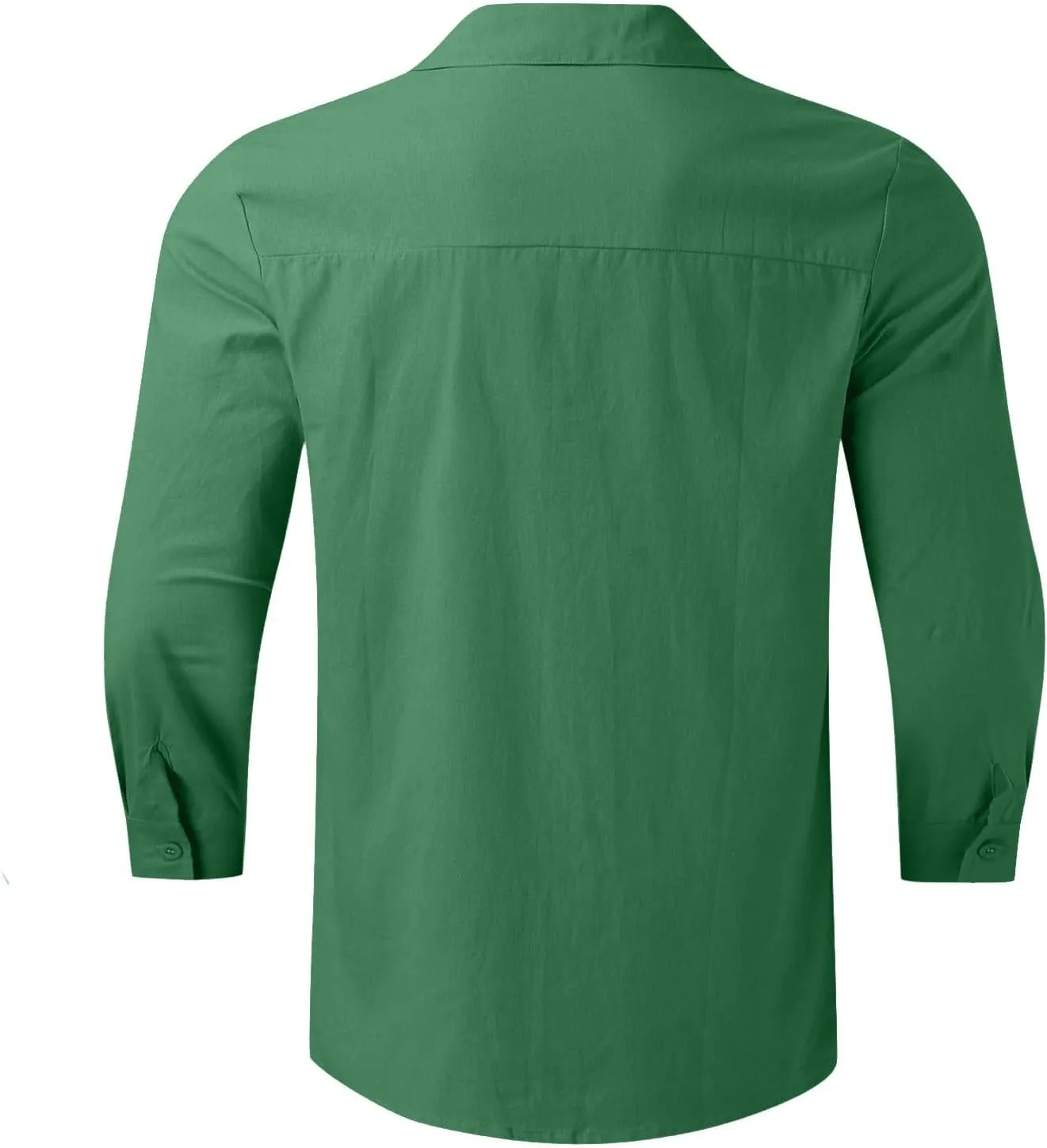 Mens Cotton Linen Button Down Shirt Long Sleeve Shirts for Men Casual Plus Size Beach Summer Lightweight Dress Tops